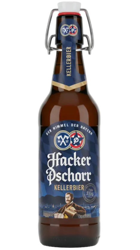 Hacker-Pschorr Kellerbier 5.5% 500ml bottle unfiltered Bavarian lager