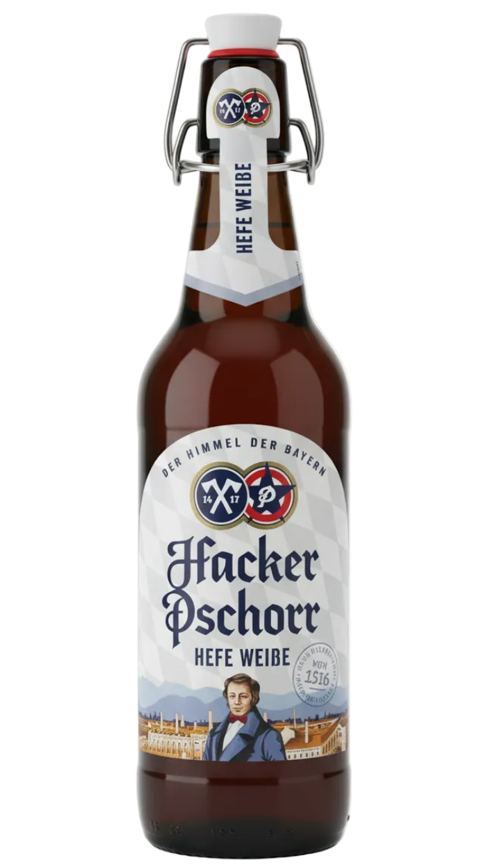 Hacker-Pschorr Weissbier 5.5% 500ml bottle Bavarian wheat beer