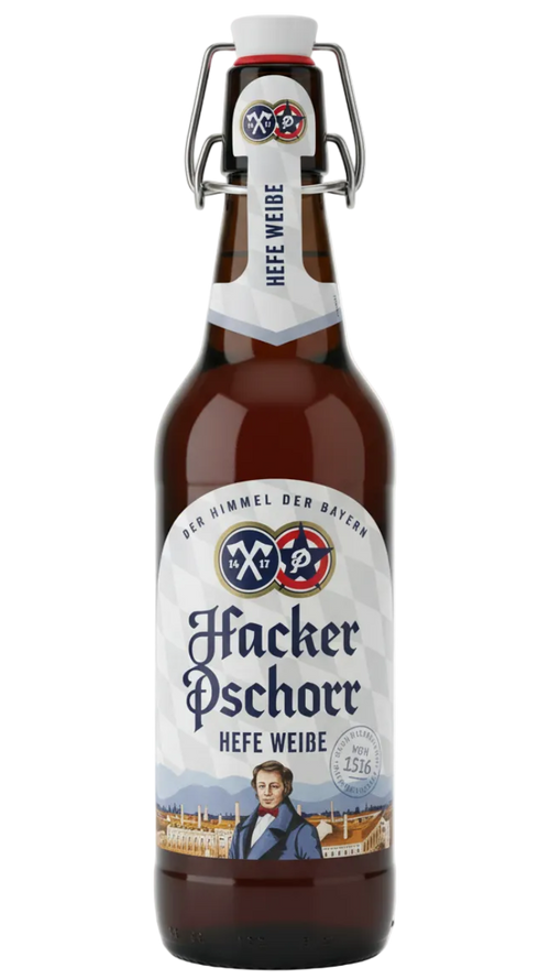 Hacker-Pschorr Weissbier 5.5% 500ml bottle Bavarian wheat beer