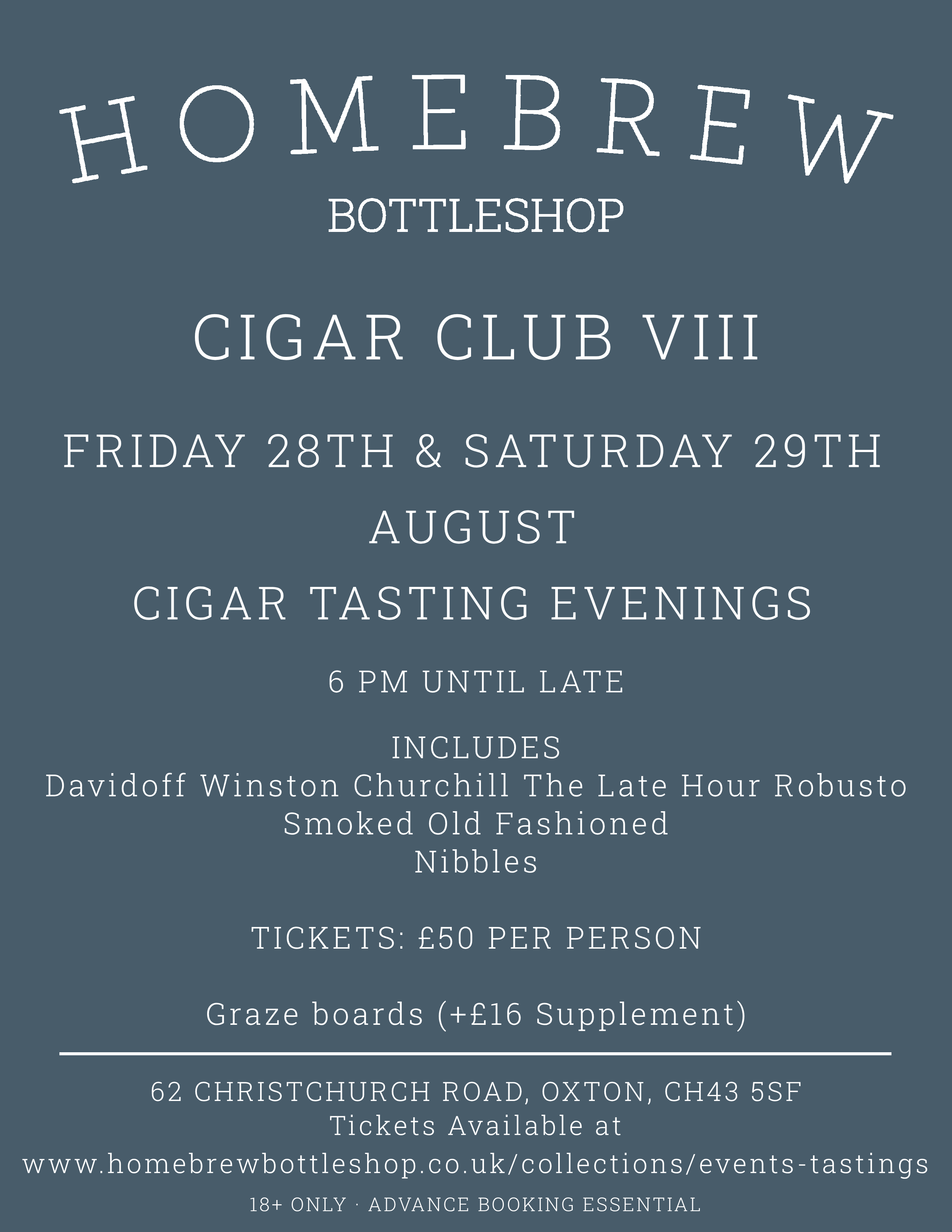 Homebrew Bottleshop Cigar Club VIII August Cigar Tasting Evening