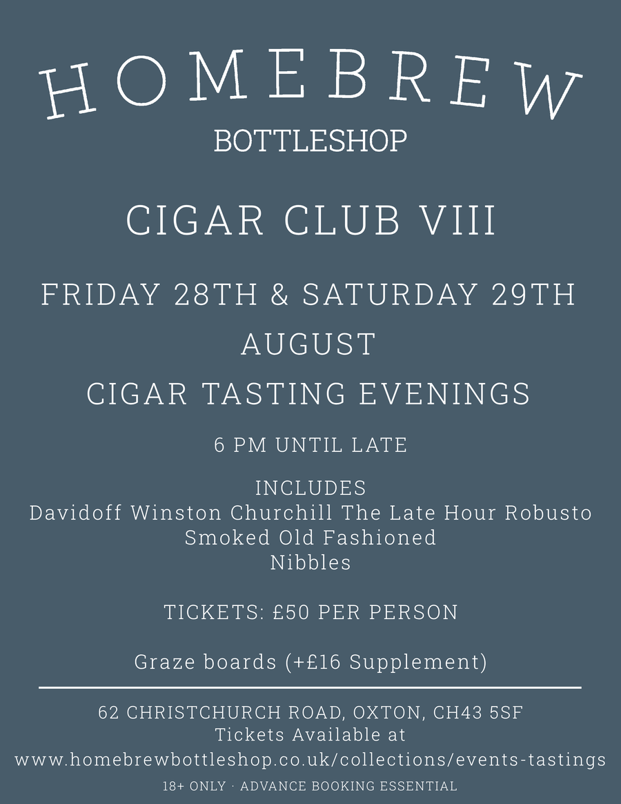 Homebrew Bottleshop Cigar Club VIII August Cigar Tasting Evening