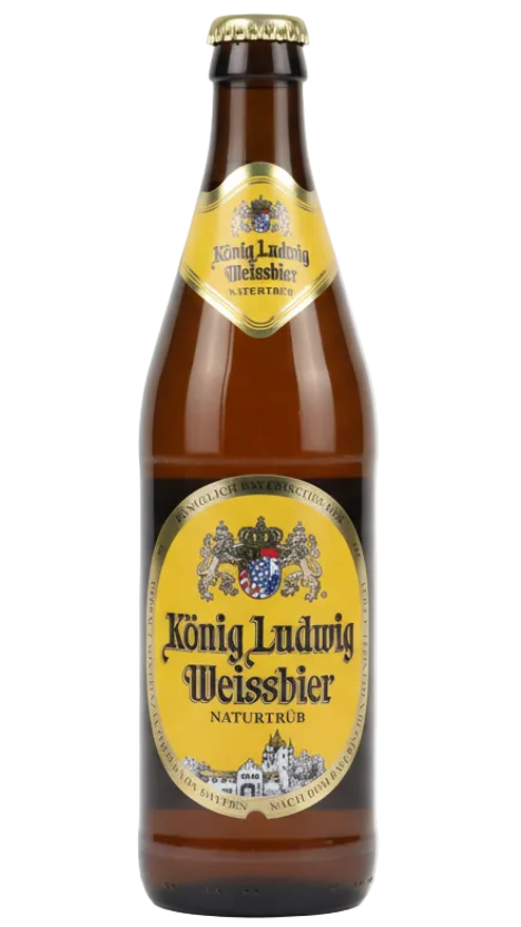 König Ludwig Weissbier Hell 5.5% German wheat beer 500ml bottle
