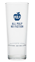 PULP branded 568ml pint glass front view