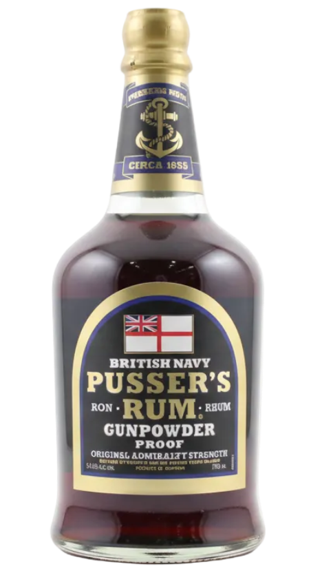 Pusser's Gunpowder Proof Black Label Rum 54.5% 700ml Bottle