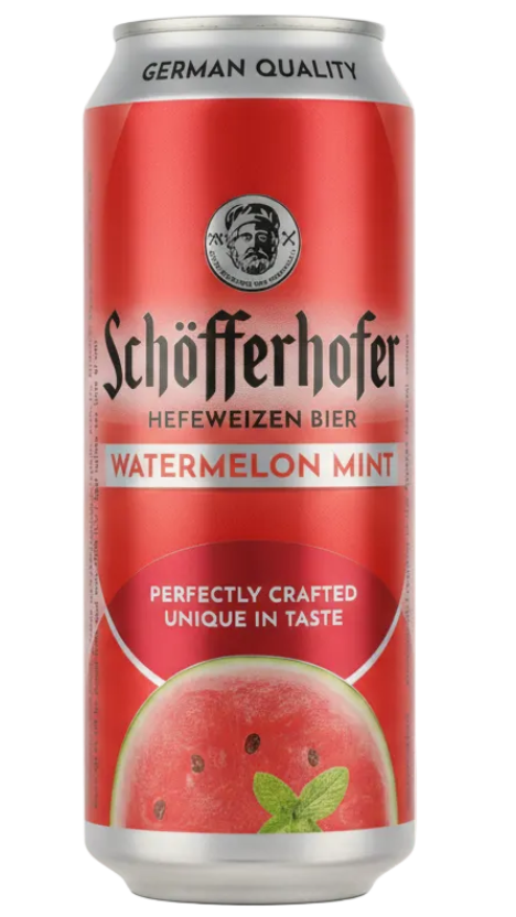 Schöfferhofer Watermelon Mint can label close up